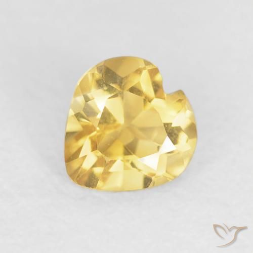 0.48ct Natural Dorado claro Citrino, Corazón, VVS-VS