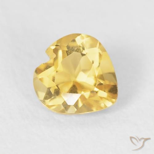 Citrino Dorado claro natural de 0.48 ct, Corazón, VVS-VS