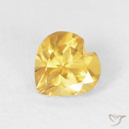 0.47ct Natural Dorado claro Citrino, Corazón, VVS-VS