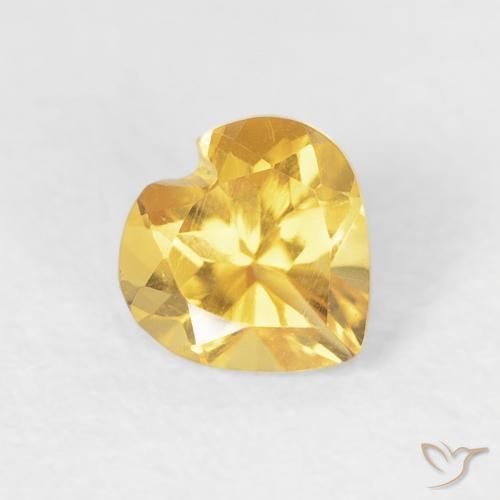 Citrino Dorado claro natural de 0.47 ct, Corazón, VVS-VS