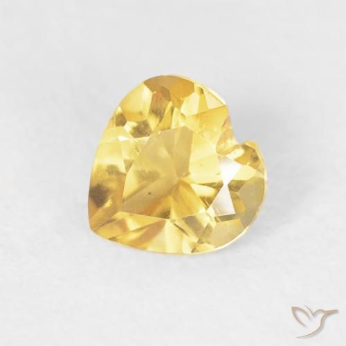 Citrino Dorado claro natural de 0.39 ct, Corazón, VVS-VS