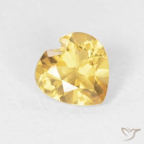 Citrino Dorado claro natural de 0.39 ct, Corazón, VVS-VS
