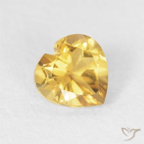Citrino Dorado claro natural de 0.44 ct, Corazón, VVS-VS
