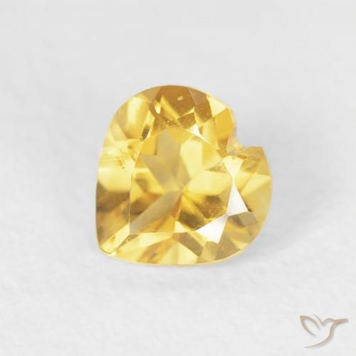 0.45ct Natural Dorado claro Citrino, Corazón, VVS-VS