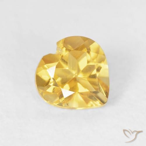 Citrino Dorado claro natural de 0.45 ct, Corazón, VVS-VS