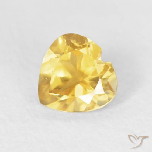 Citrino Dorado claro natural de 0.47 ct, Corazón, VVS-VS