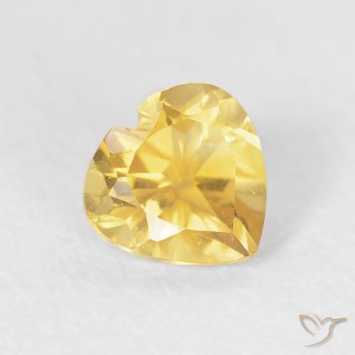 Citrino Dorado claro natural de 0.47 ct, Corazón, VVS-VS