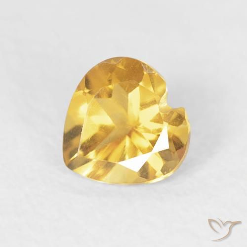 0.44ct Natural Dorado claro Citrino, Corazón, VVS-VS