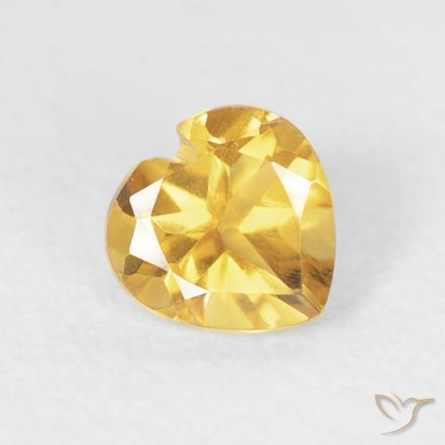 Citrino Dorado claro natural de 0.44 ct, Corazón, VVS-VS