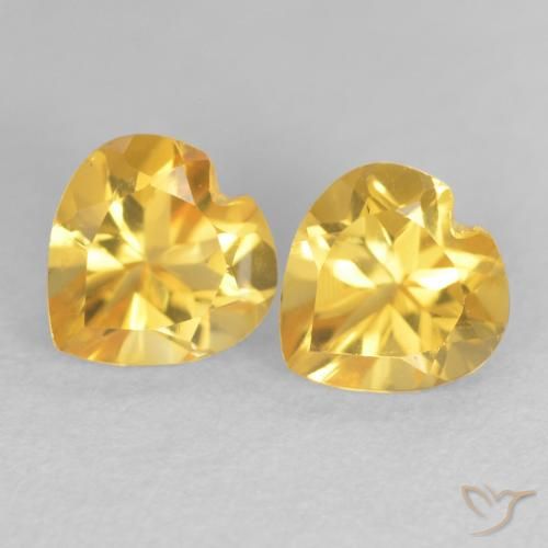 1.58ctw Natural Naranja dorado Citrino, Corazón, VVS