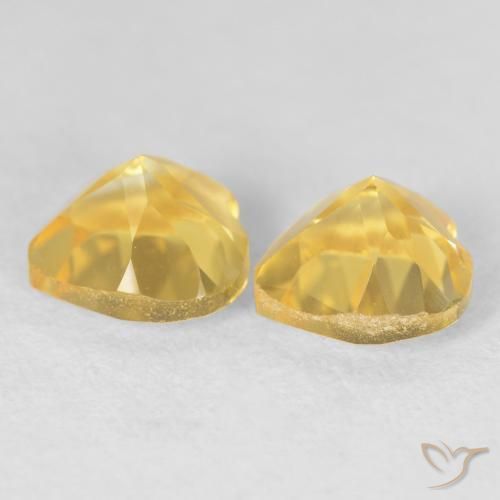 Gemas de Citrino Naranja dorado natural de 1.58 ct, Corazón, VVS