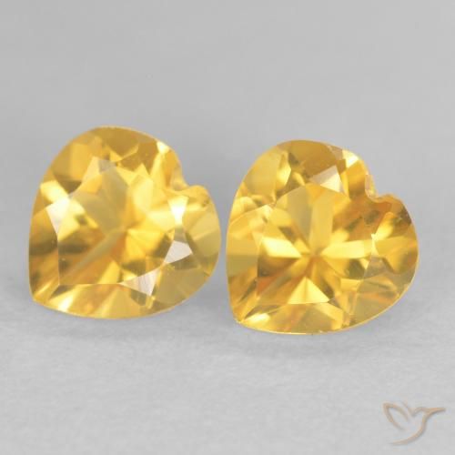 1.58ctw Natural Dorado Citrino, Corazón, VVS