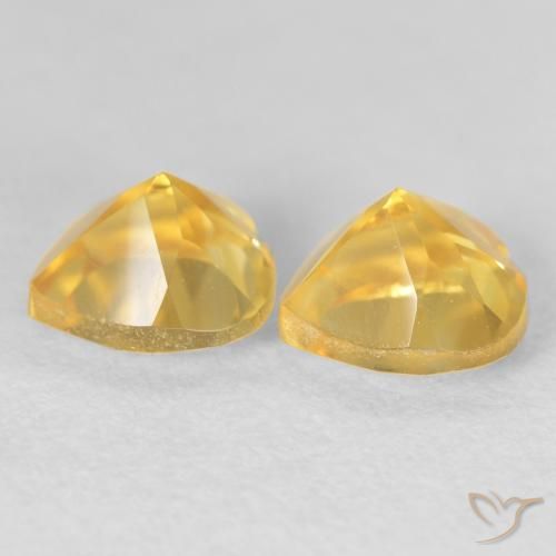 Gemas de Citrino Dorado natural de 1.58 ct, Corazón, VVS