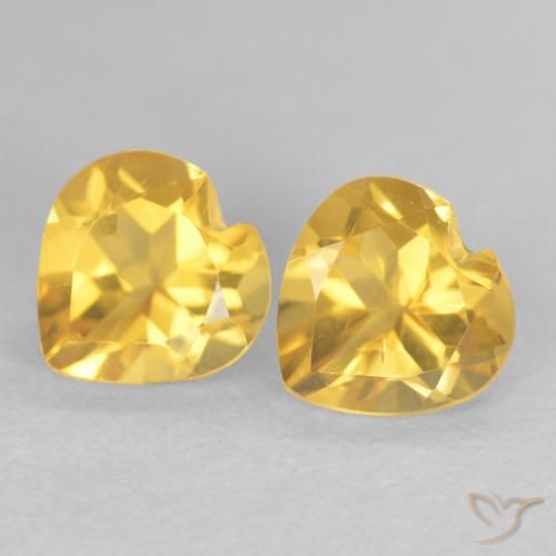 1.56ctw Natural Naranja dorado Citrino, Corazón, VVS