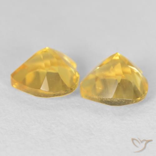 Gemas de Citrino Naranja dorado natural de 1.56 ct, Corazón, VVS