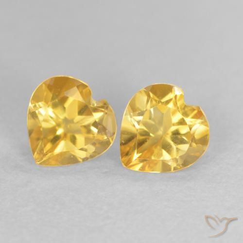 0.90ctw Natural Dorado Citrino, Corazón, VVS-VS