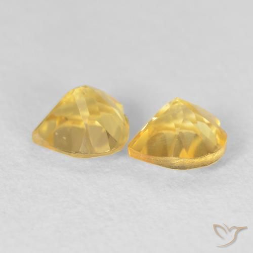 Gemas de Citrino Dorado natural de 0.90 ct, Corazón, VVS-VS