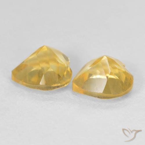 Gemas de Citrino Naranja dorado natural de 1.45 ct, Corazón, VVS-VS