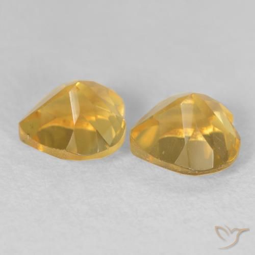 Gemas de Citrino Dorado medio natural de 1.69 ct, Corazón, VVS-VS
