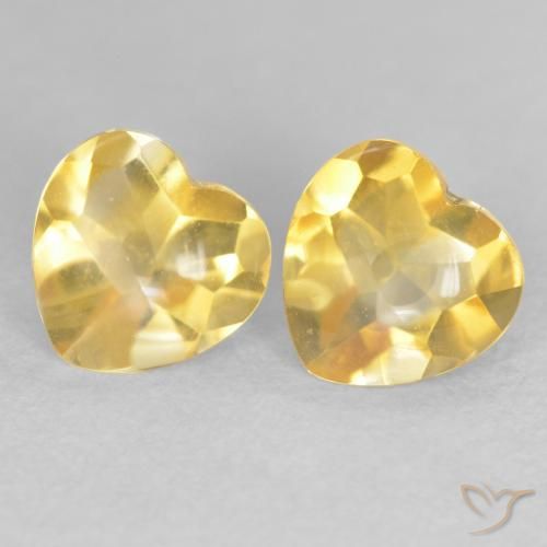 1.60ctw Natural Naranja dorado Citrino, Corazón, Transparente
