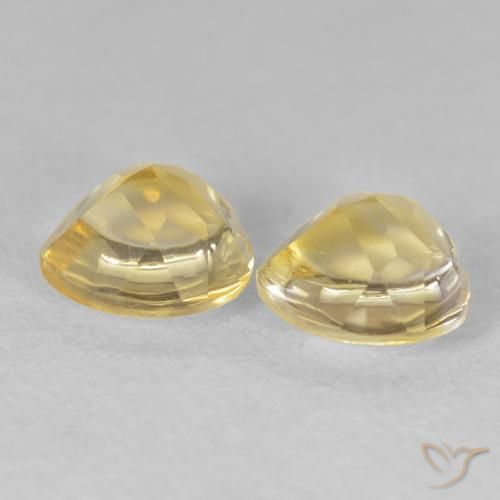 Gemas de Citrino Naranja dorado natural de 1.65 ct, Corazón, Transparente
