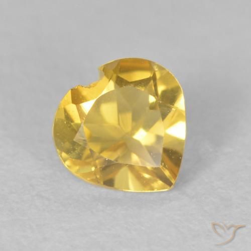 0.47ct Natural Dorado medio Citrino, Corazón, VS