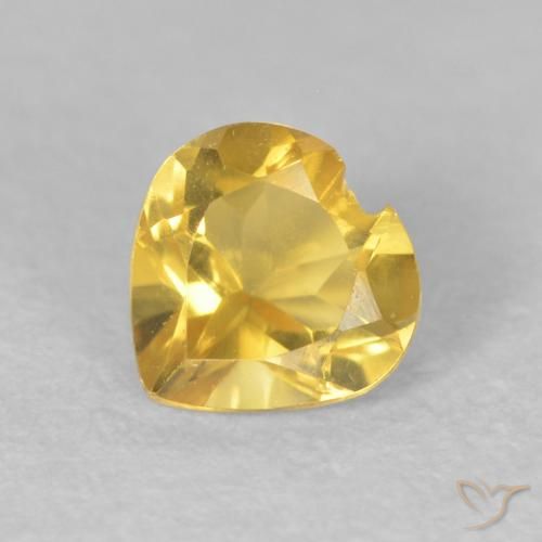 Citrino Dorado medio natural de 0.47 ct, Corazón, VS