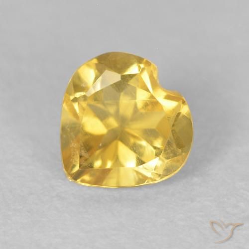 0.50ct Natural Naranja dorado Citrino, Corazón, VS