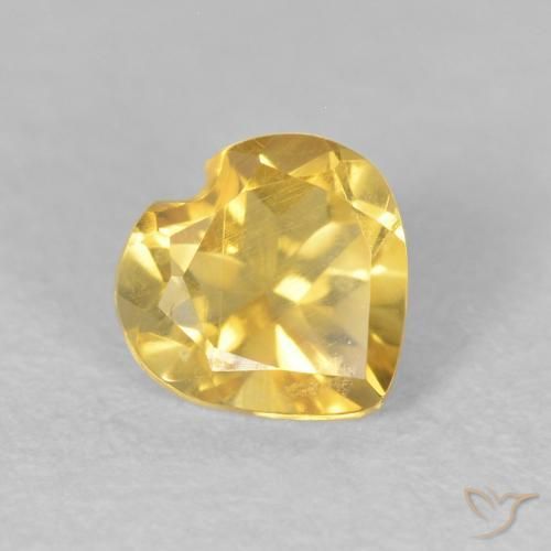 Citrino Naranja dorado natural de 0.50 ct, Corazón, VS