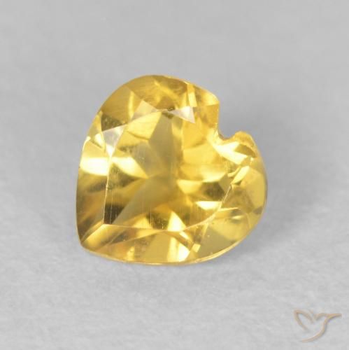 0.45ct Natural Dorado medio Citrino, Corazón, VS