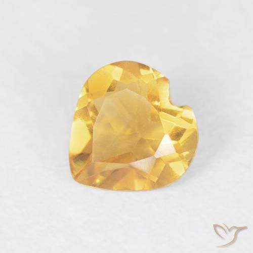 0.35ct Natural Naranja dorado Citrino, Corazón, VVS