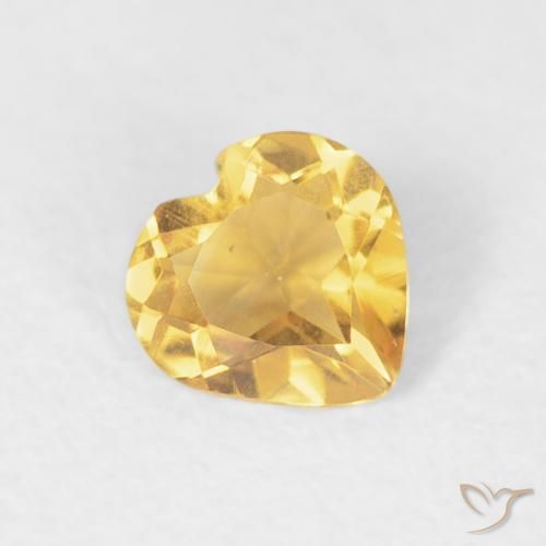 Citrino Naranja dorado natural de 0.35 ct, Corazón, VVS
