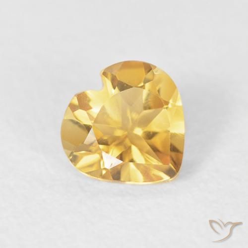 Citrino Oro natural de 0.39 ct, Corazón, VVS