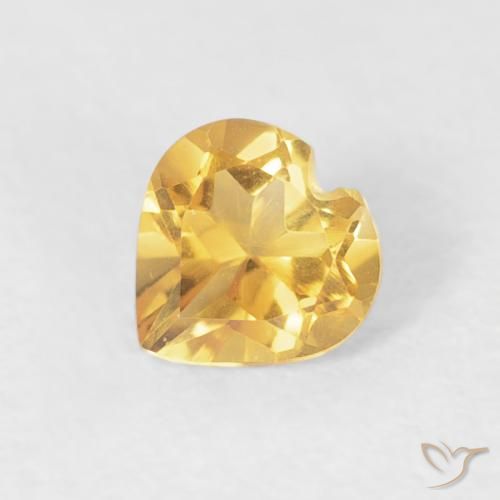0.37ct Natural Dorado medio Citrino, Corazón, VVS-VS