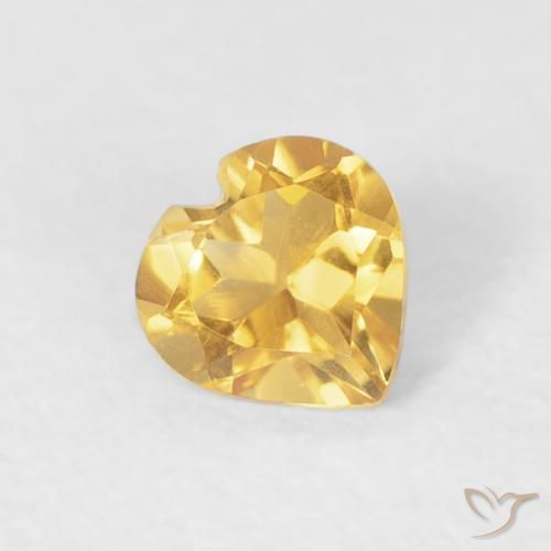Citrino Dorado medio natural de 0.37 ct, Corazón, VVS-VS