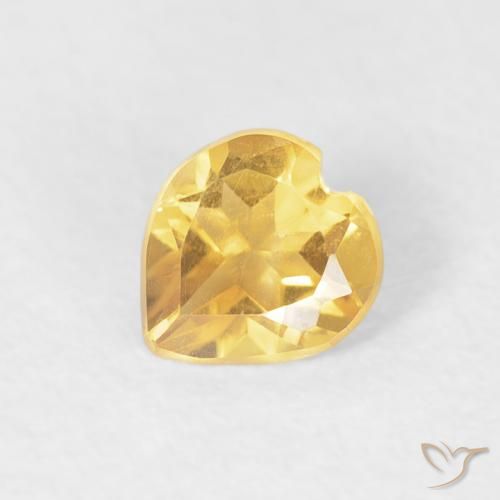 0.32ct Natural Naranja dorado Citrino, Corazón, VVS