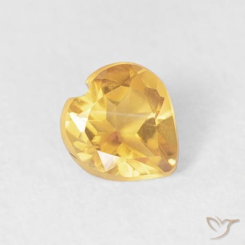 Citrino Naranja dorado natural de 0.32 ct, Corazón, VVS