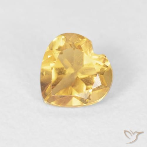 0.39ct Natural Dorado medio Citrino, Corazón, VVS
