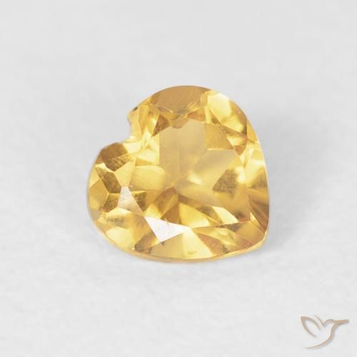 Citrino Dorado medio natural de 0.39 ct, Corazón, VVS