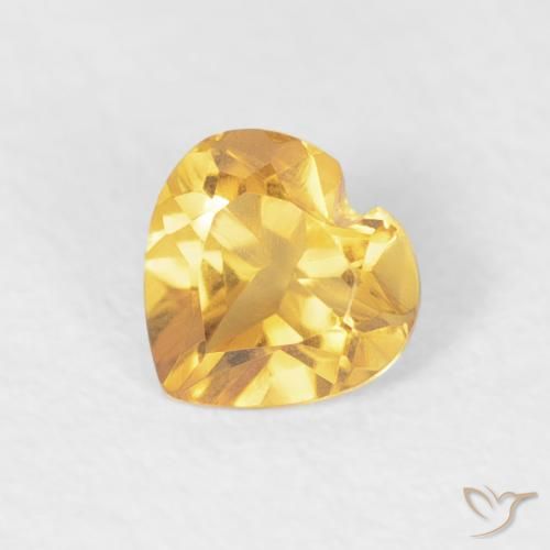 0.38ct Natural Dorado medio Citrino, Corazón, VVS