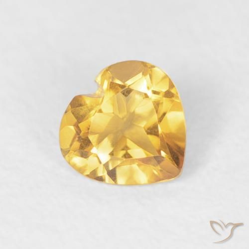 Citrino Dorado medio natural de 0.38 ct, Corazón, VVS