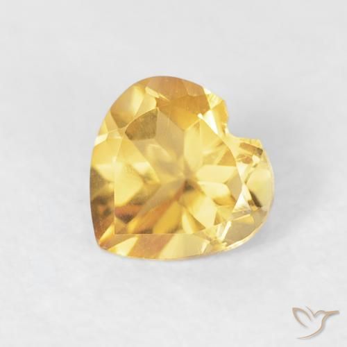 0.44ct Natural Dorado medio Citrino, Corazón, VVS