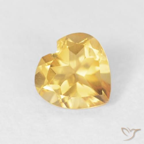 Citrino Dorado medio natural de 0.44 ct, Corazón, VVS