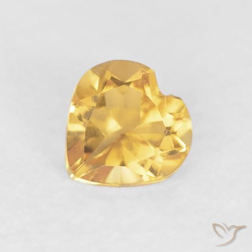0.42ct Natural Dorado medio Citrino, Corazón, VVS