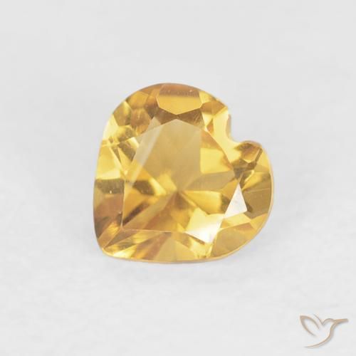 0.41ct Natural Dorado medio Citrino, Corazón, VVS