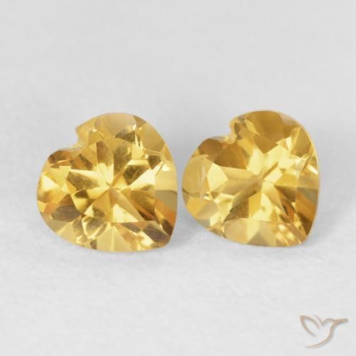 1.43ctw Natural Dorado Citrino, Corazón, VVS-VS