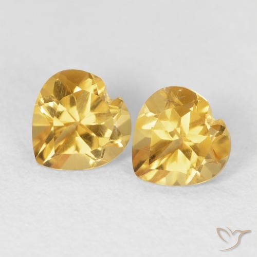 Gemas de Citrino Dorado natural de 1.43 ct, Corazón, VVS-VS