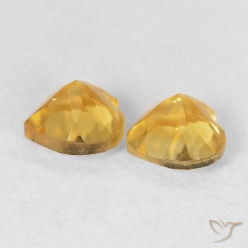 Gemas de Citrino Dorado natural de 0.95 ct, Corazón, VVS-VS
