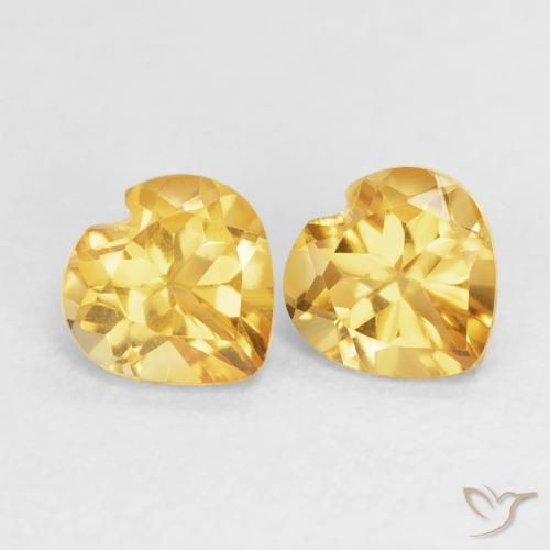 Gemas de Citrino Dorado de calidad natural de 1.47 ct, Corazón, VVS-VS
