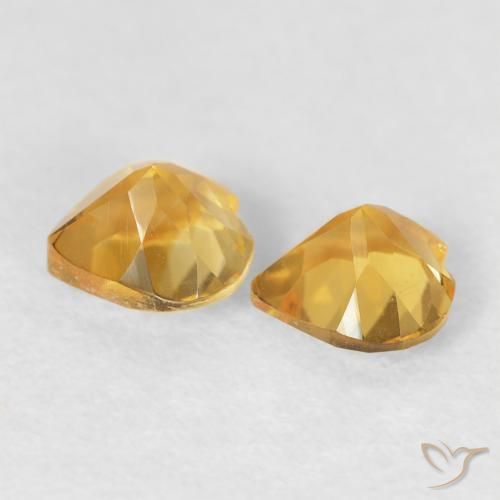 Gemas de Citrino Dorado natural de 0.82 ct, Corazón, VVS-VS